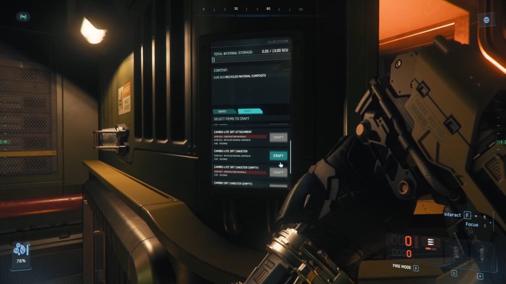 Drake Vulture's Buffer Station terminal in Star Citizen.