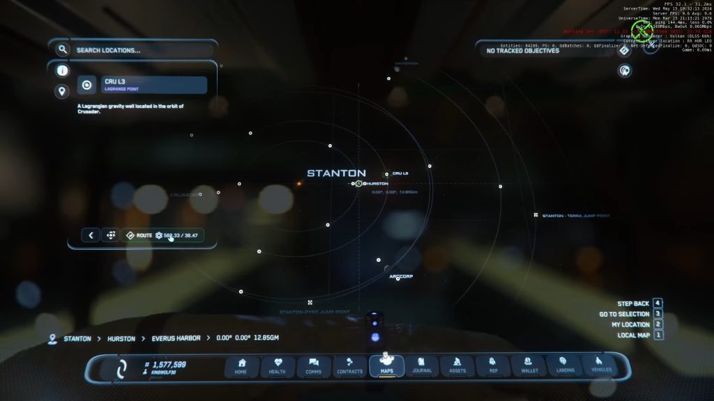 Star Map in Star Citizen showing a Lagrange Point.