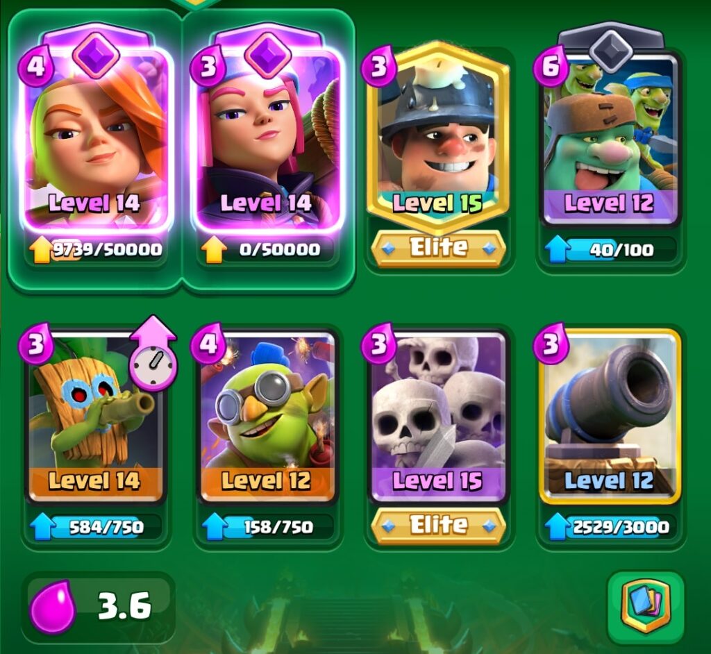 Clash Royal Deck for Goblin Queen Journey Arena 4