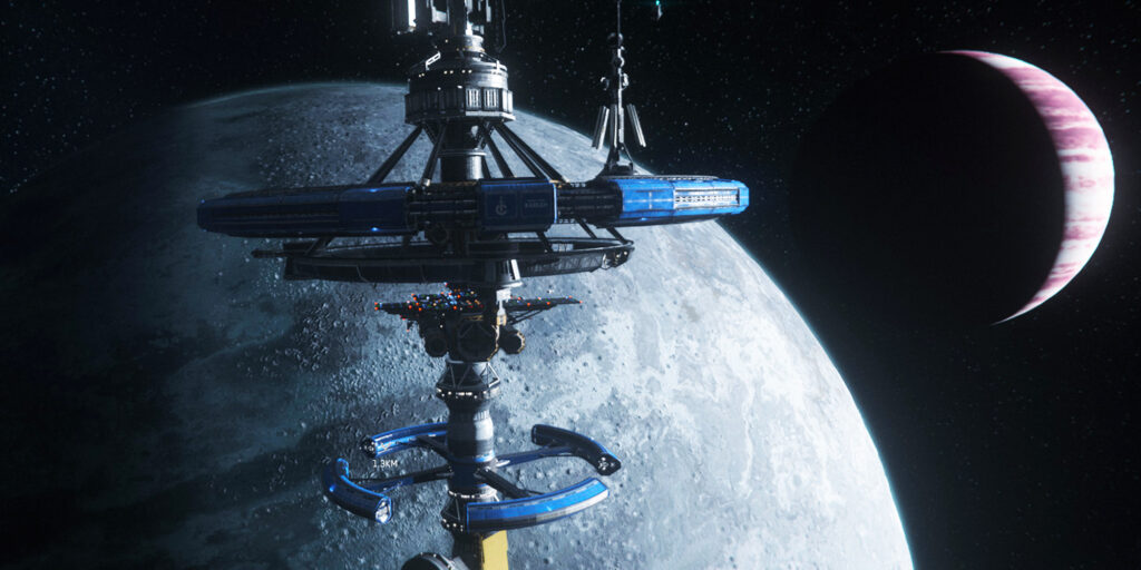 Security Post Kareah station orbiting around Cellin in Star Citizen