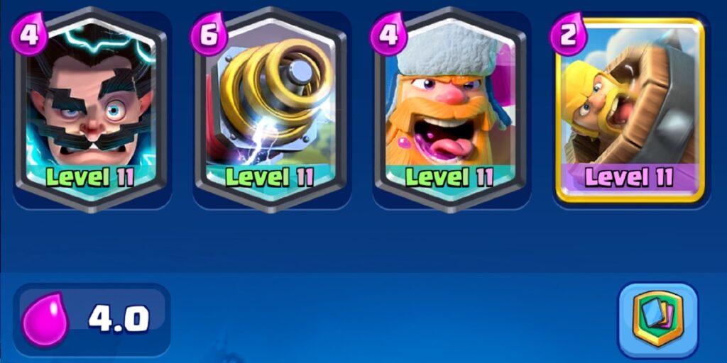 Clash Royale deck for 4 Card Showdown event