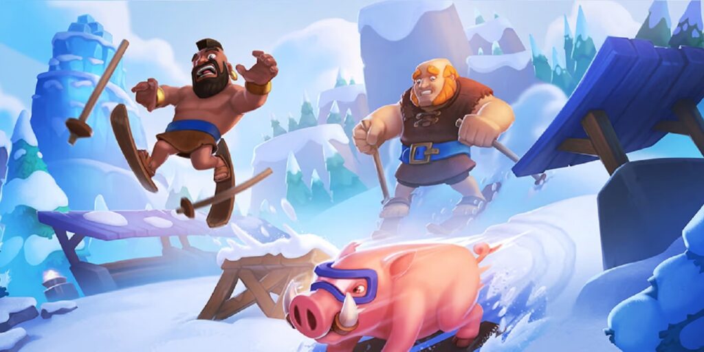 Royal Hogs, Hog Rider, and Giant from Clash Royale