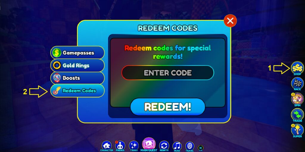 Redeem Codes in Sonic Speed Simulator