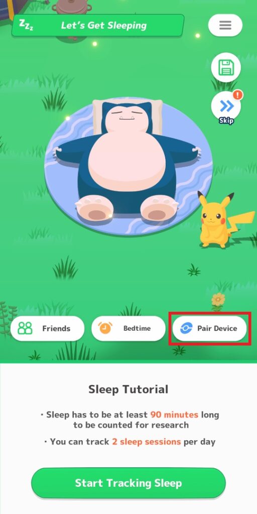 Pokemon Sleep home page