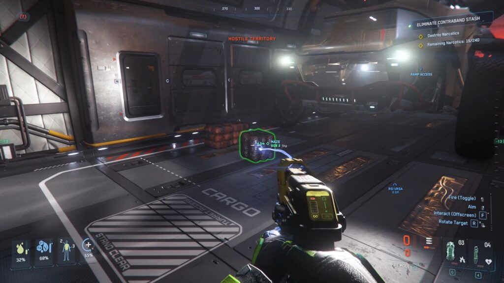 Carrying Maze in Star Citizen