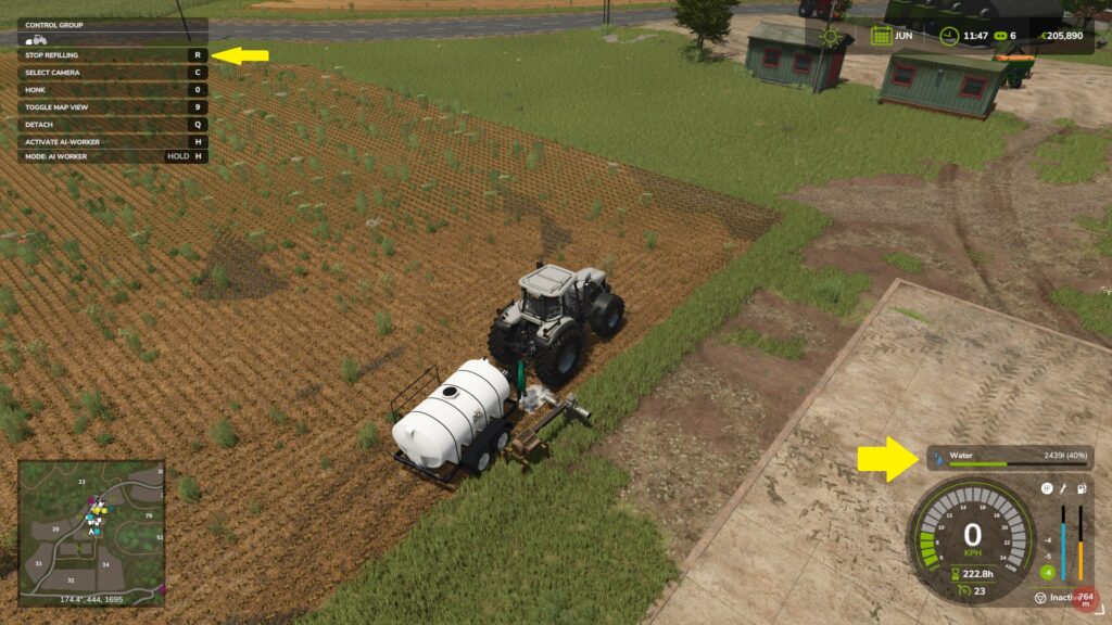 Filling Water Tank from Water Pump in Farming Simulator 25